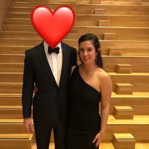 One Shoulder Black Gown